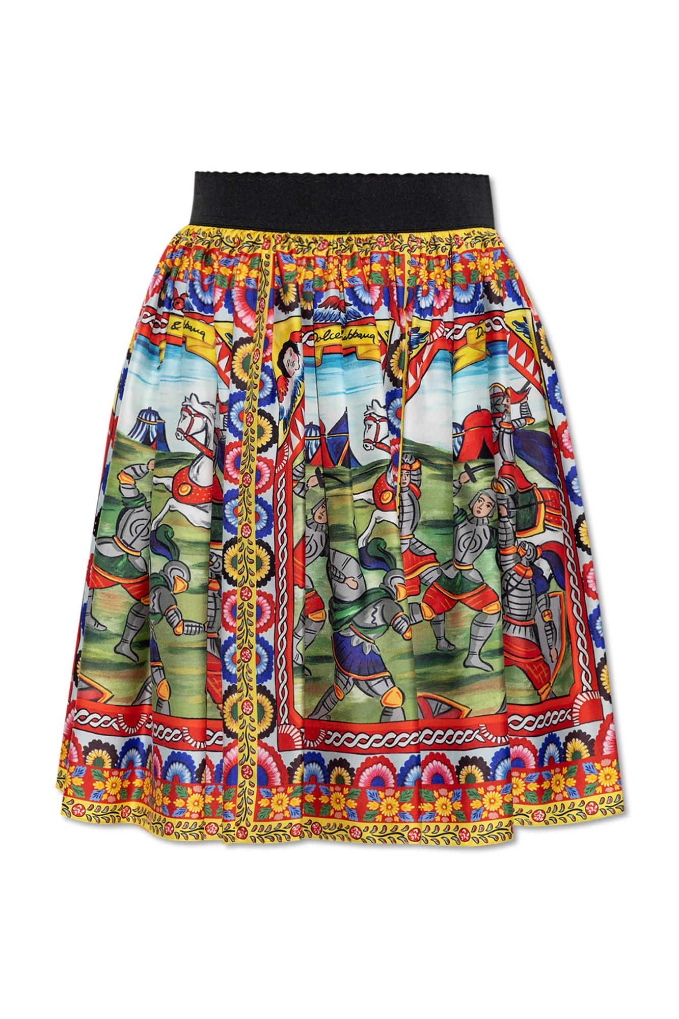 Dolce & Gabbana SILK SKIRT WITH CARRETTO PATTERN スカート Multicolour Silk skirt with 'Carretto' pattern small dolce